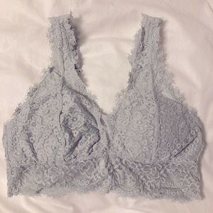 Aerie Eyelash Lace Plunge Bralette S